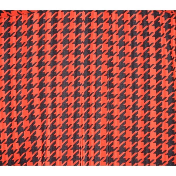 Jones New York Red Black Retro Houndstooth Button Up Blouse Top Size 12 Career - Picture 7 of 10